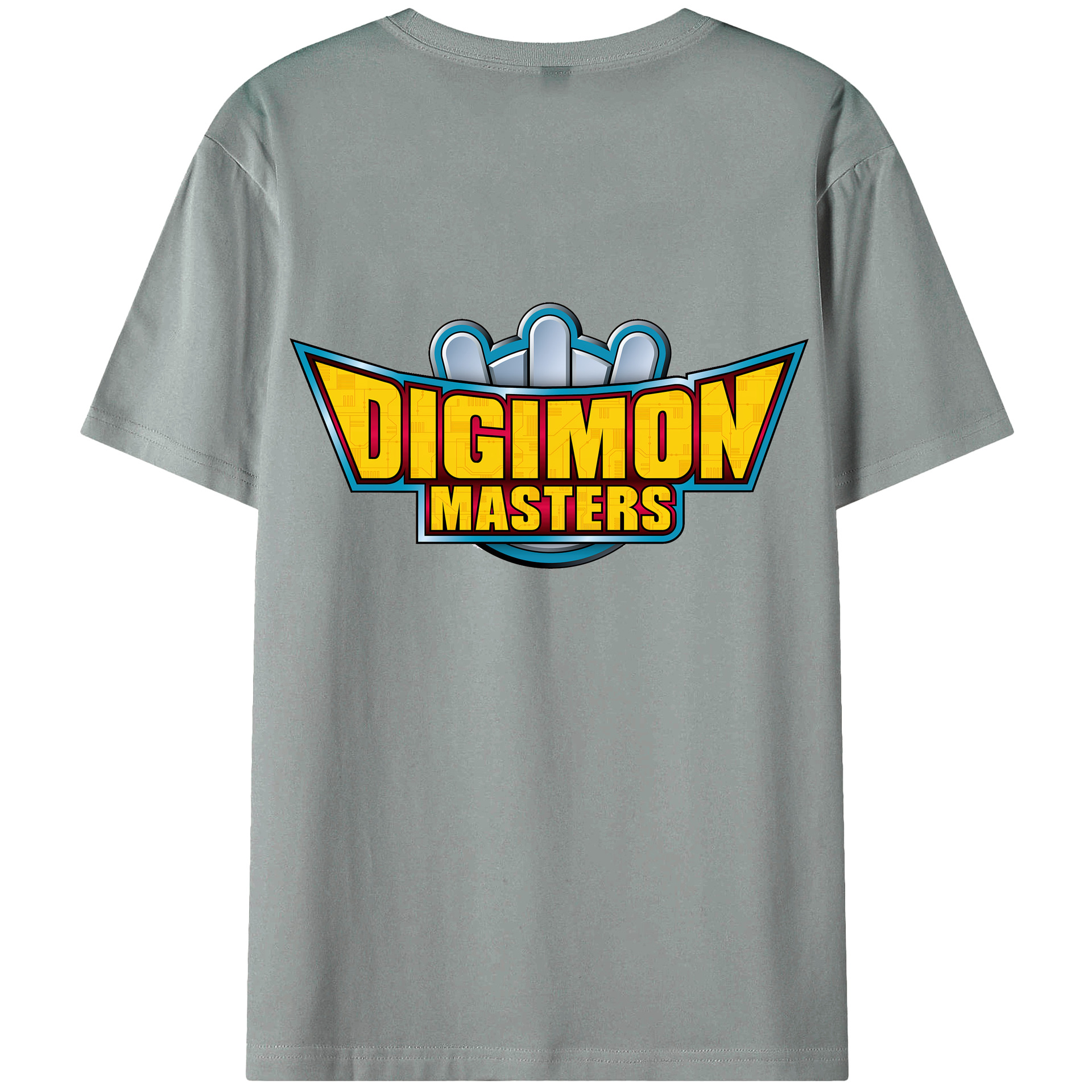 （画像用） Digimon デジタルモンスター/デジモン 綿100％ メンズ半袖Tシャツ（バックプリント） 通気性